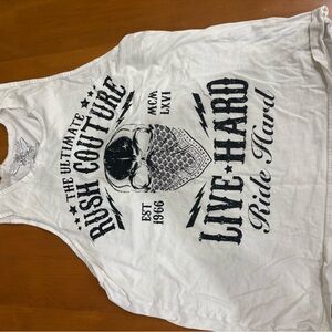 White Rush Couture Graphic Tank Top